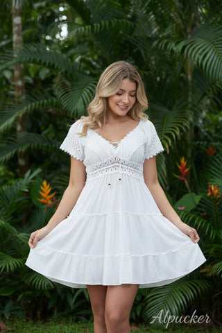 Britney Short Dress with loose sleeves