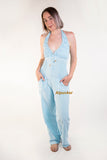 Alpucker  Long Halter Jumpsuit